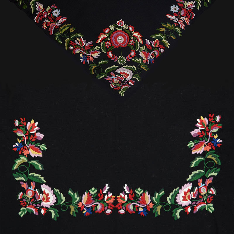 Materialpakke brodert sjal og forkle Vest-Agderbunad - Bilde 21