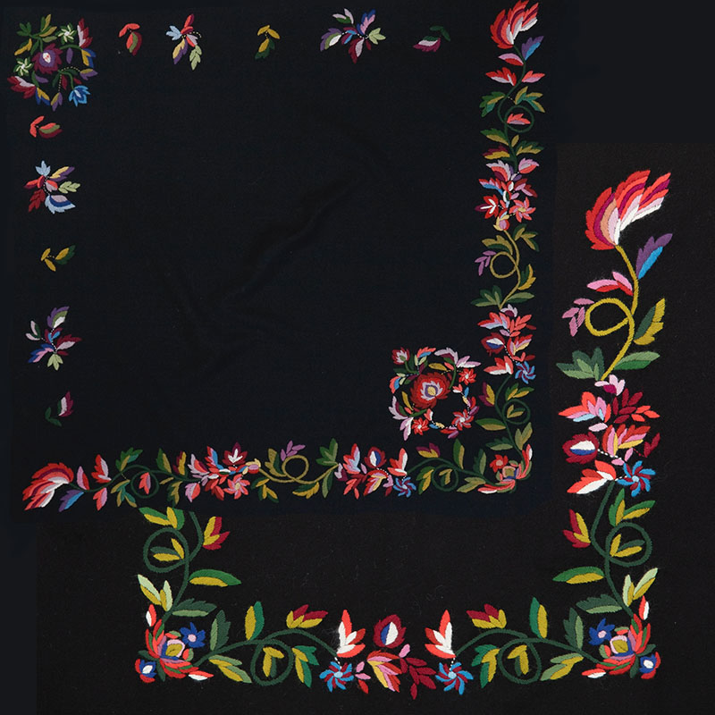 Materialpakke brodert sjal og forkle Vest-Agderbunad - Bilde 24