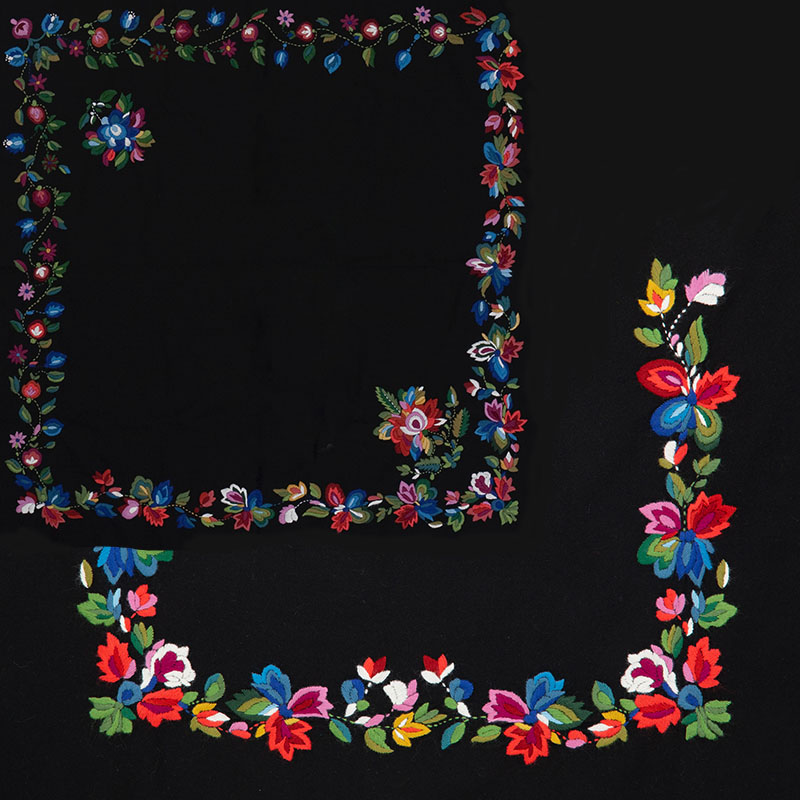 Materialpakke brodert sjal og forkle Vest-Agderbunad - Bilde 25