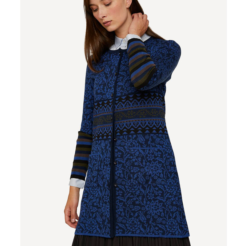 Silkevei lang cardigan blå - Bilde 1