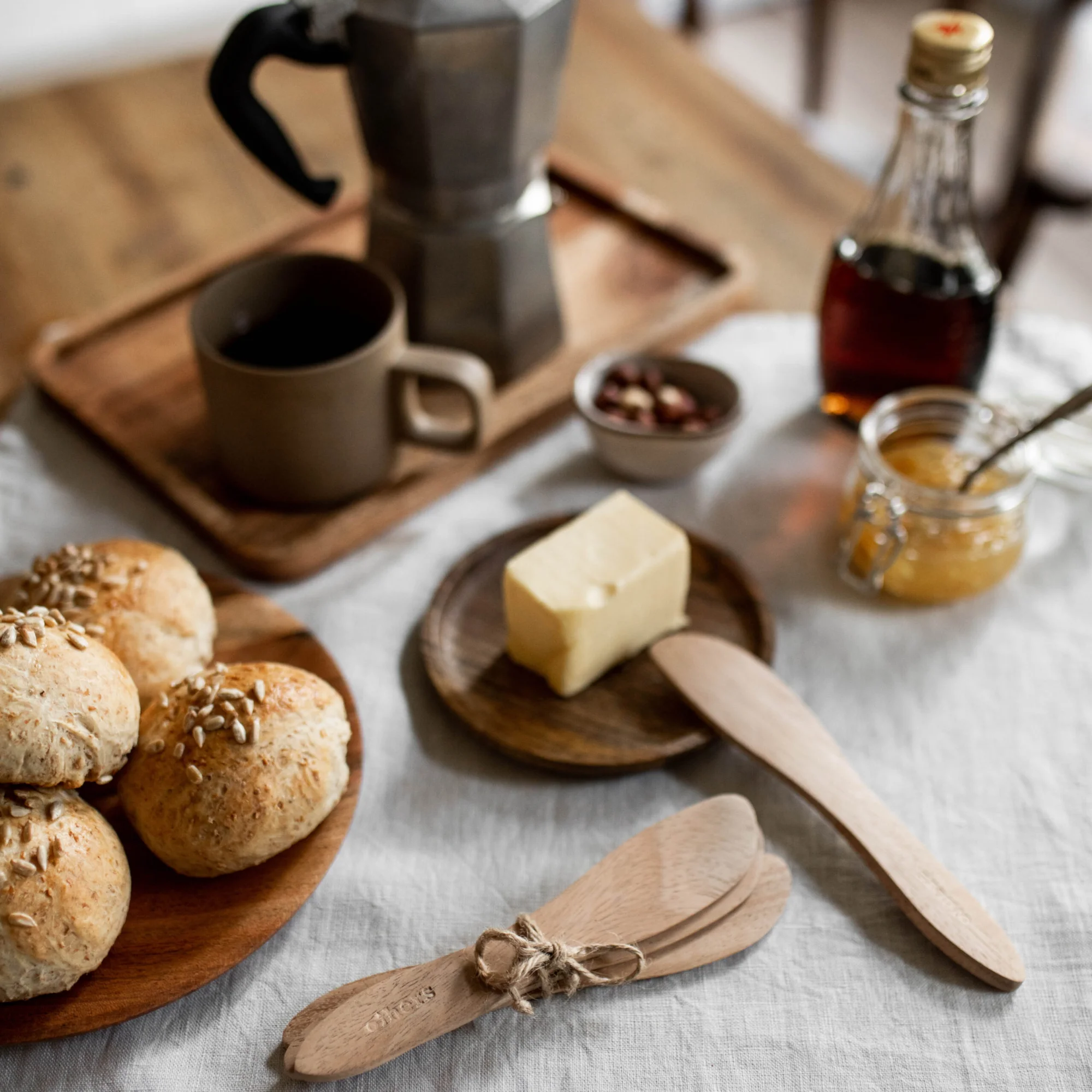 Smørkniv i tre, 4pk