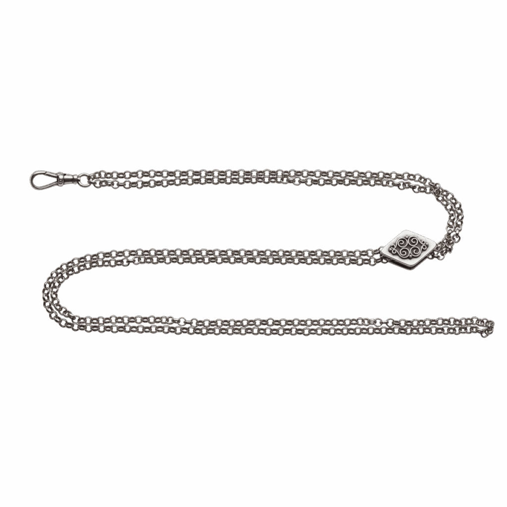 Klokkekjede dame 51 cm, oksidert
