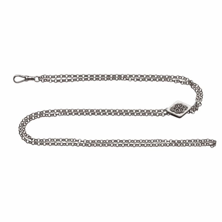 Klokkekjede dame 51 cm, oksidert