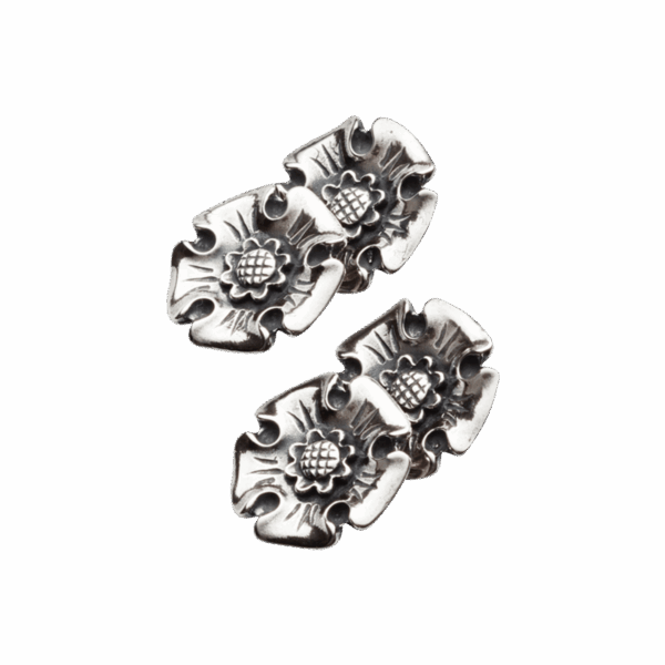 Mansjettknappar Trondheimsrosen, oksidert