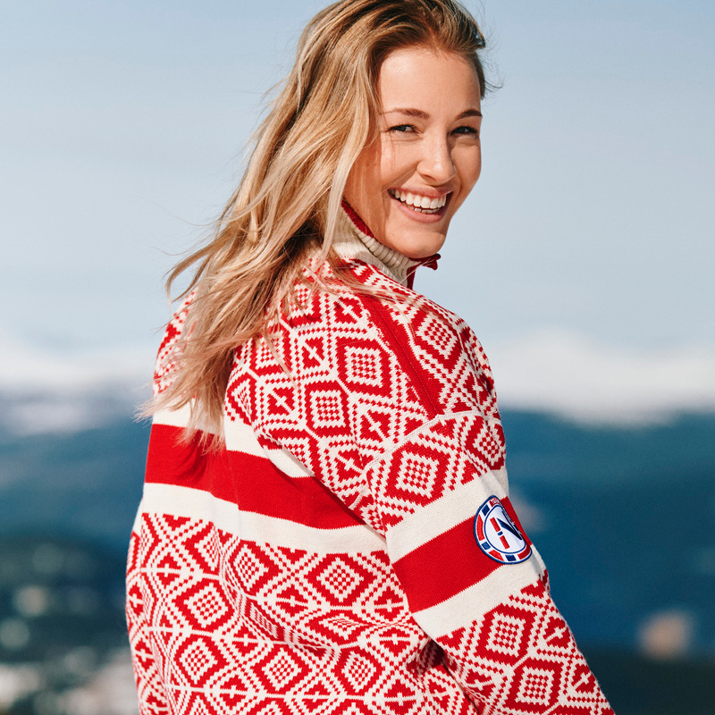 Team Norway Cortina ullgenser, dame, rød og blå - Bilde 1