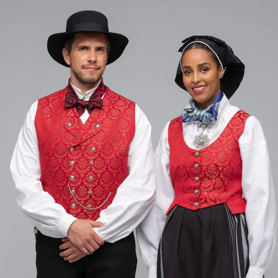 Materialpakke damask vest, mannsbunaden for Nordland og Troms