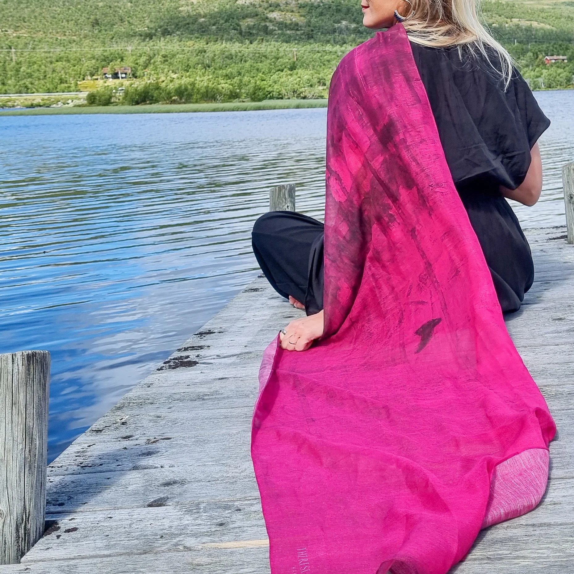 Skjerf Magenta i lin/modal/silke - Bilde 2