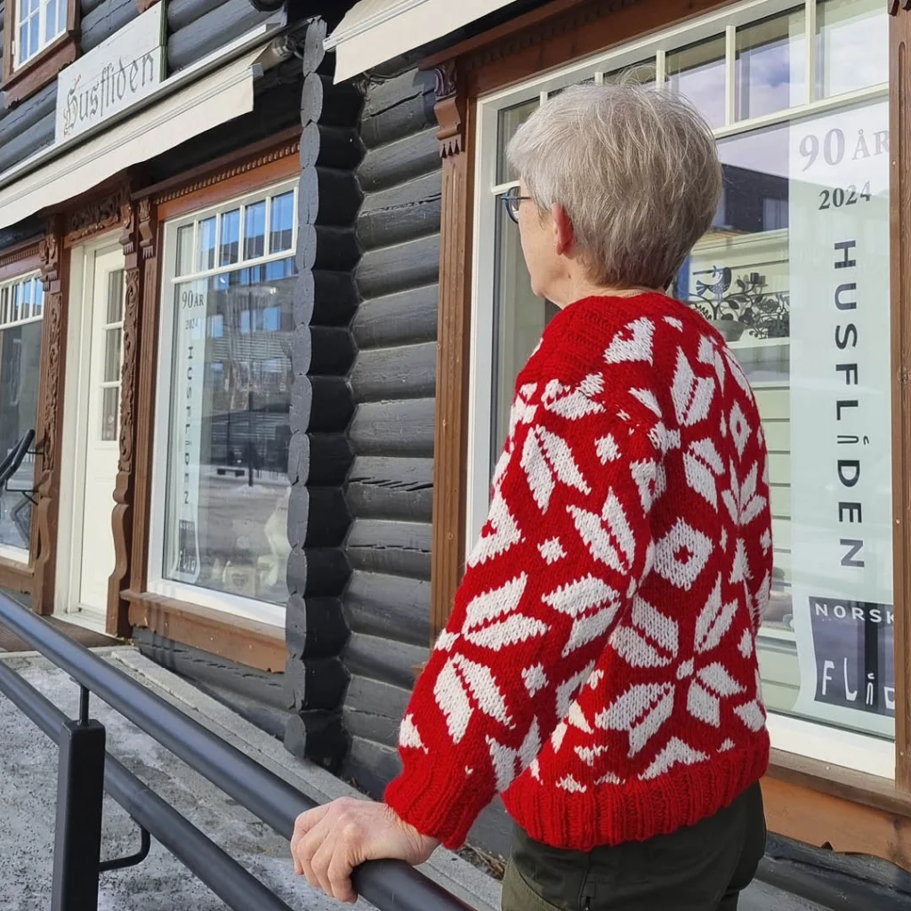 Strikkeskatt Genser med store stjerner, nr. 895 - Bilde 11