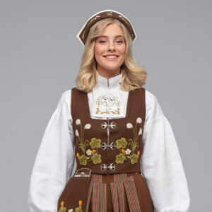 Senja festdrakt brun vest