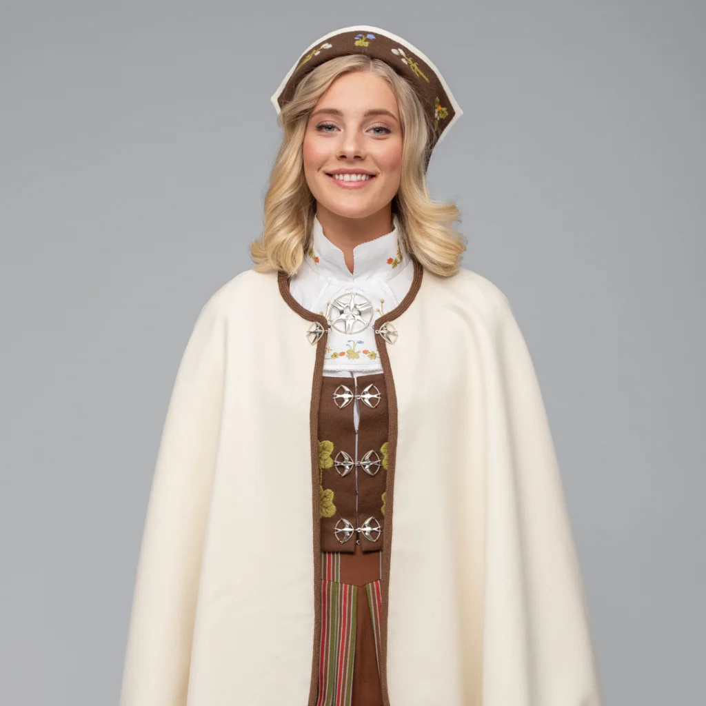 Komplett materialpakke brodert, til Senja festdrakt for kvinner