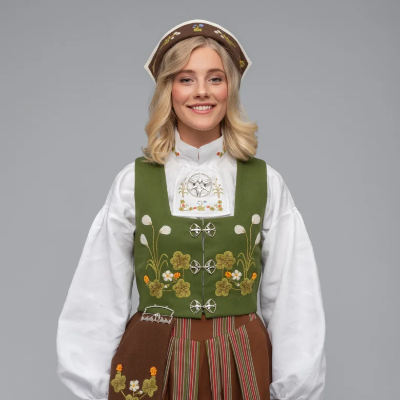 Senja festdrakt grønn vest
