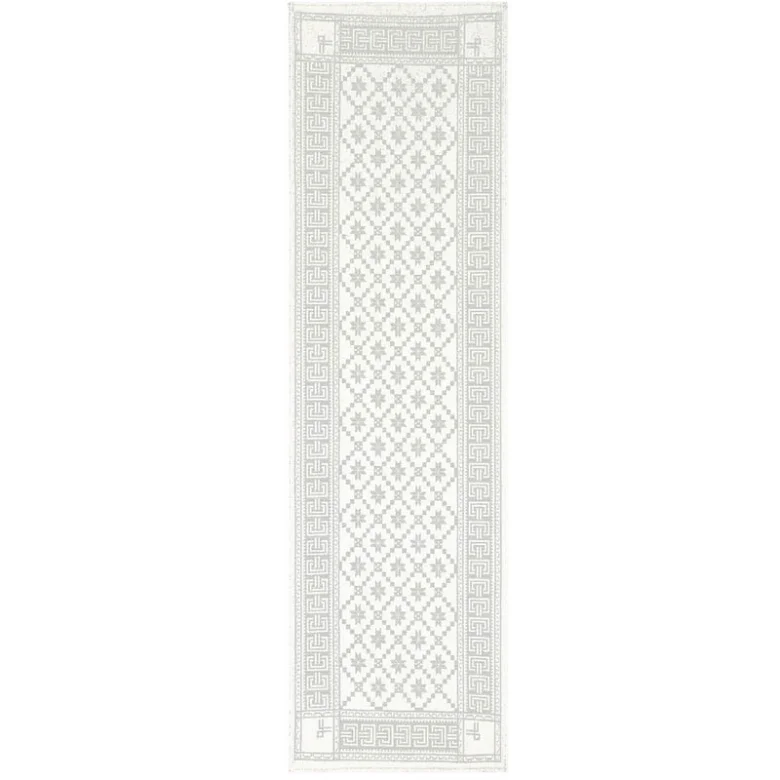 Løper Åttebladrose  50x150 cm beige