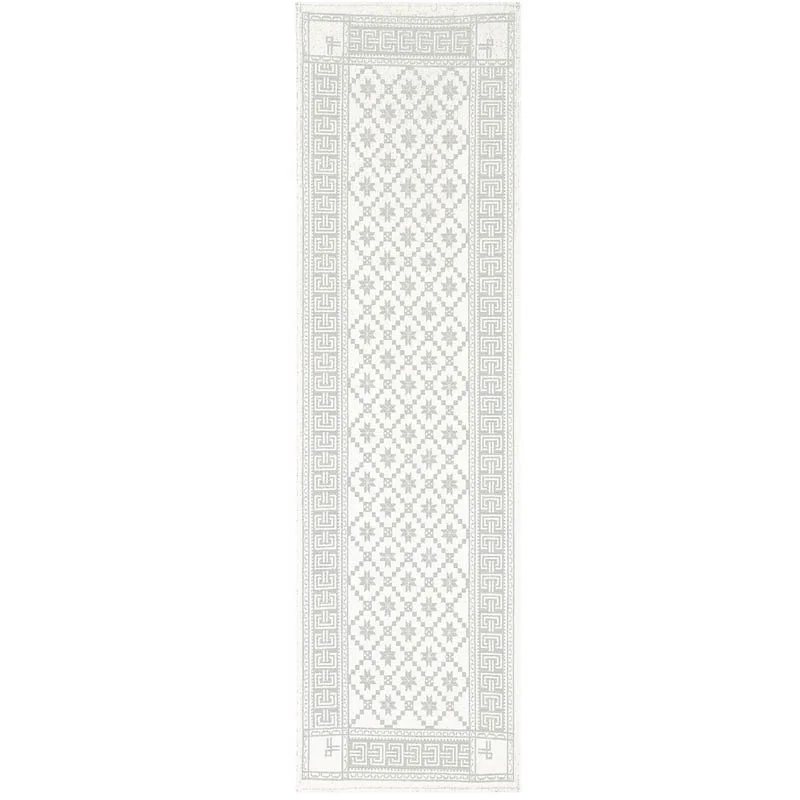 Løper Åttebladrose  50x150 cm beige
