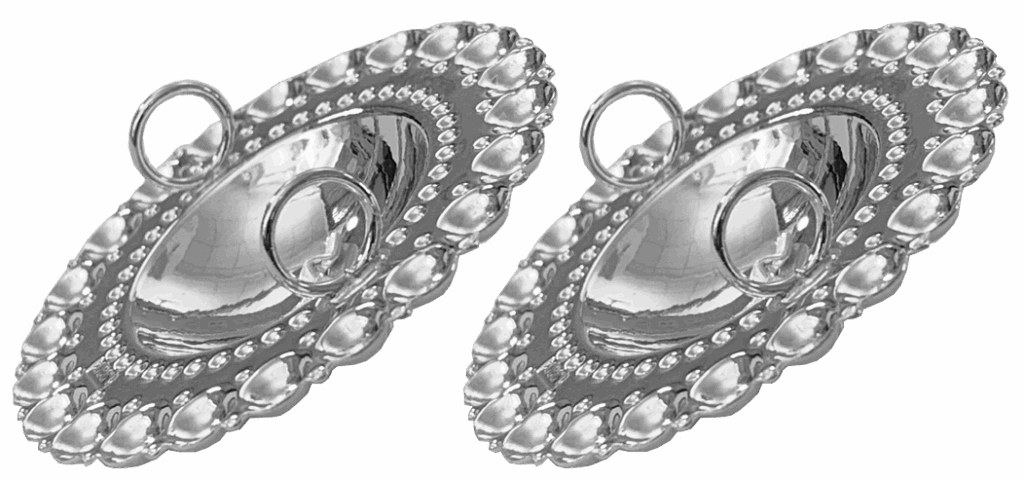 Borer 40 mm med grøn stein til skinnlist, oksidert/kvit - Bilde 2