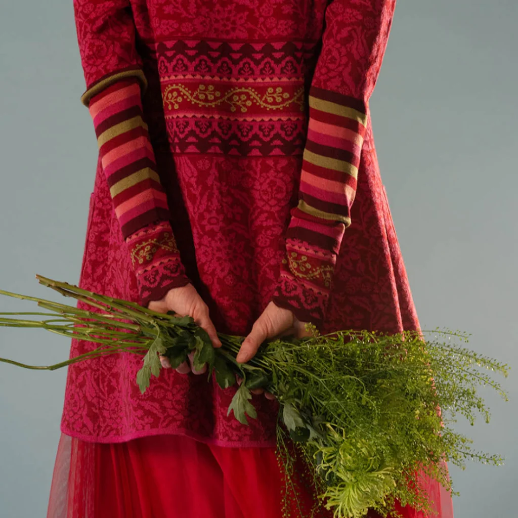 Silkevei cardigan rød
