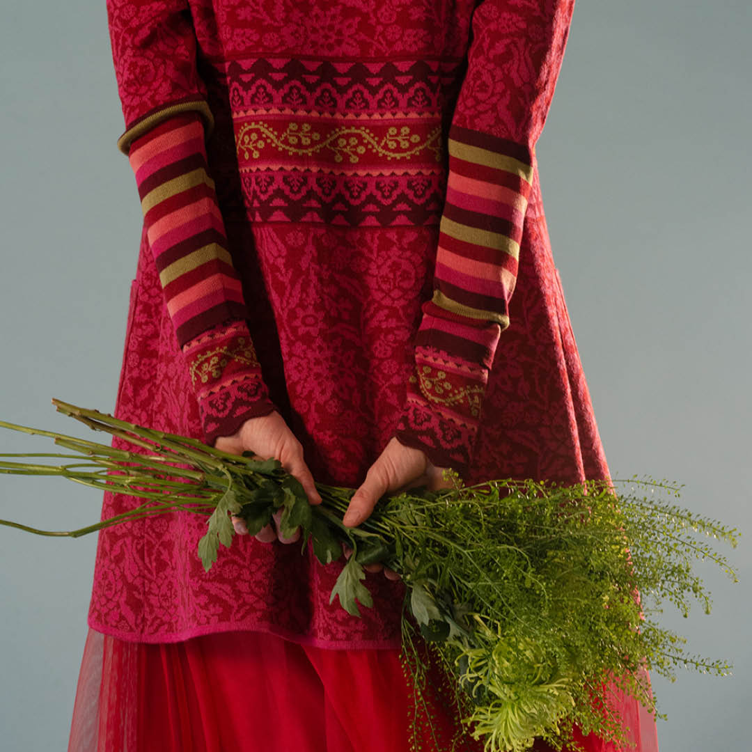Silkevei cardigan rød - Bilde 2